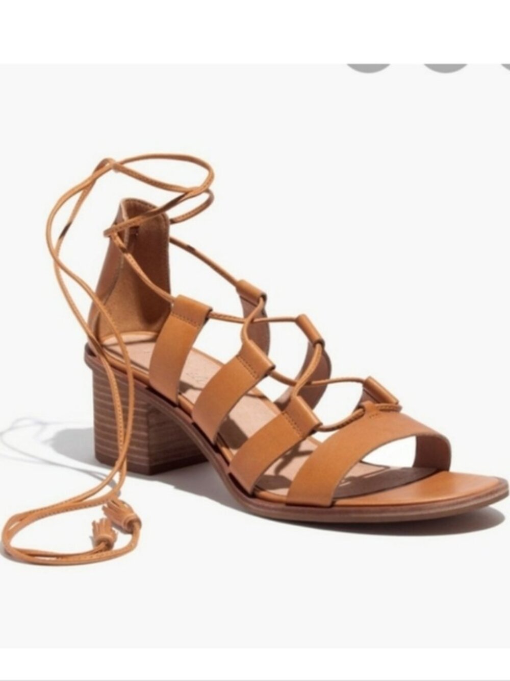 Madewell the Daniela Lace-up  Leather Sandals Sz 8